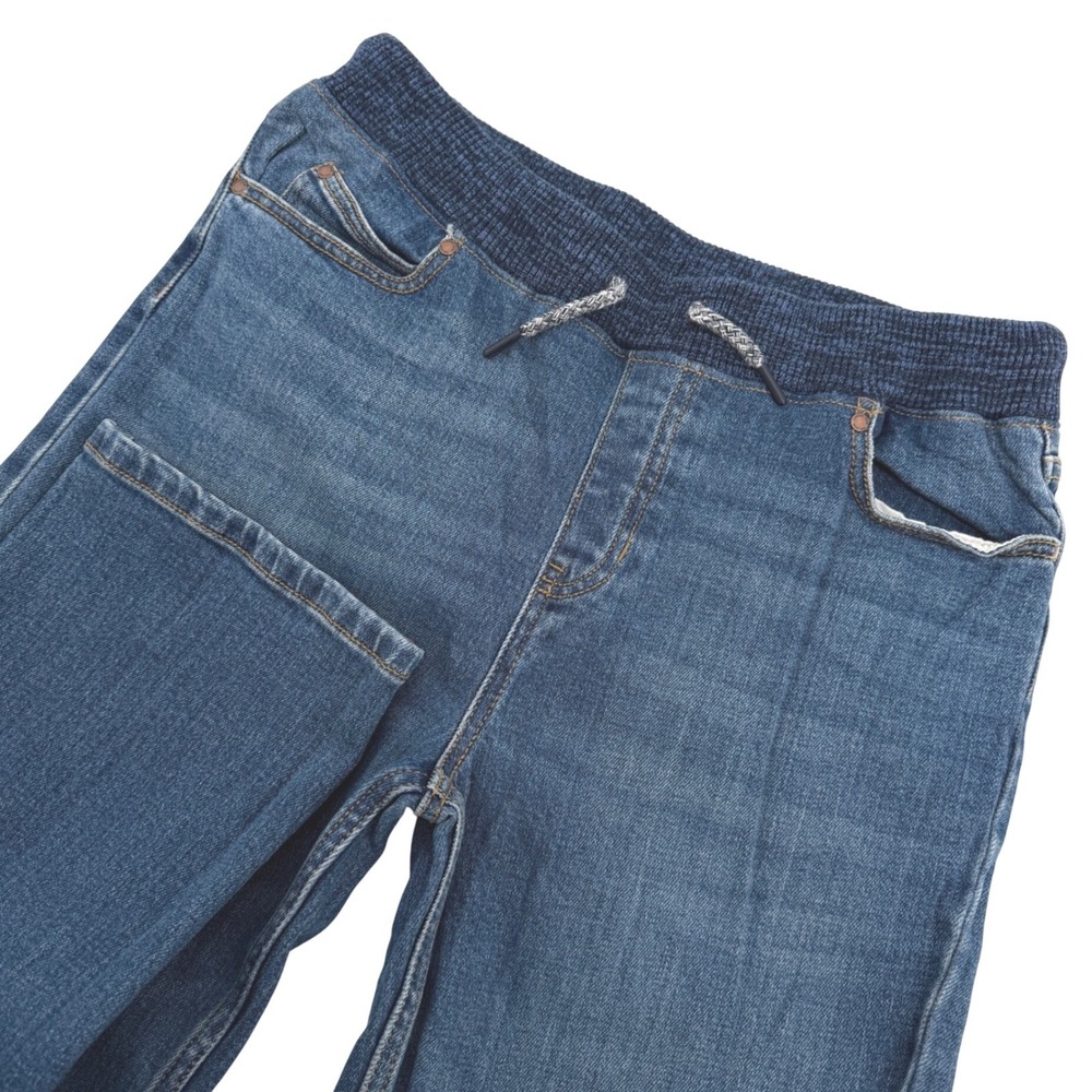 Lands End Jeans Boys XL Blue Elastic Waist Drawstring Denim Pants School Casual